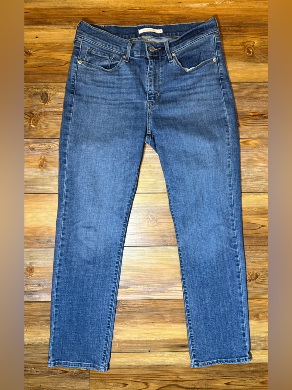 Levis 505 Classic Straight Jeans Womens 4 W27 L28 Strauss Medium Wash